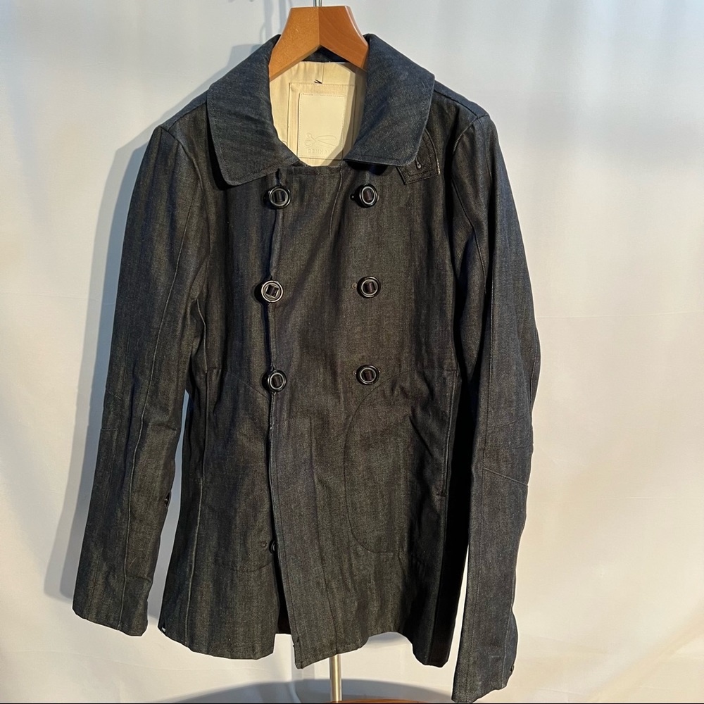 Mens Denham Longshore raw denim coat. Maybe worn twice. Size L